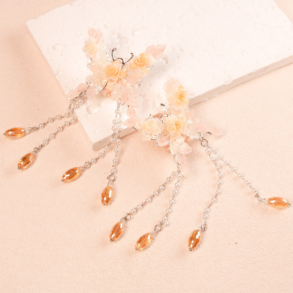 Wholesale Luminous Leaf Butterfly Tassel Heavy Industry Pen Beads